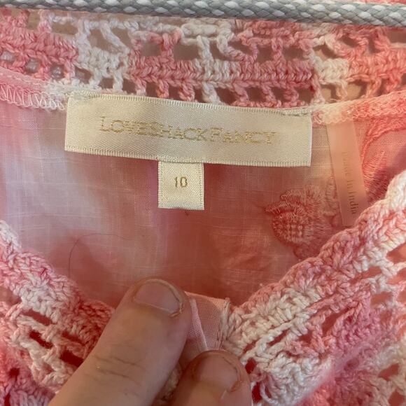 LoveShackFancy Divine Bloom Embroidery Mini Dress  in Pink Tye Dye Size 10 - Picture 6 of 15